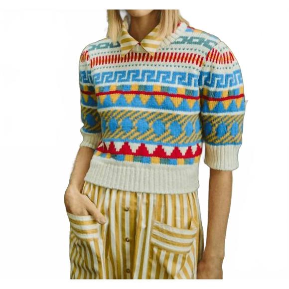 NEW HUNTER BELL odette sweater in kent fairisle - Picture 3 of 5